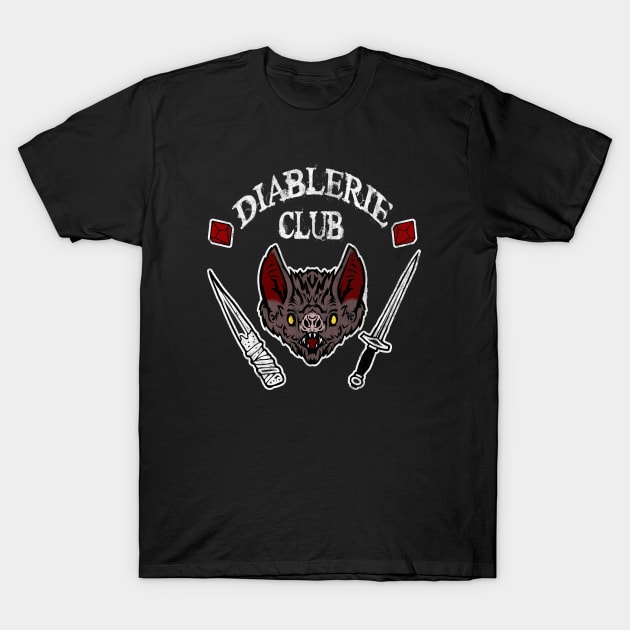 Diablerie Club - White Text T-Shirt by ATL By Night Store